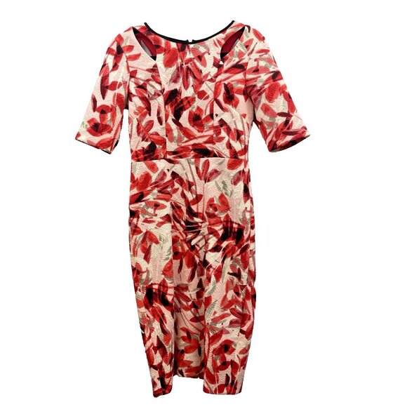 Maggy London Women's Draped MIDI Sheath Dress Size 4 - Picture 1 of 16